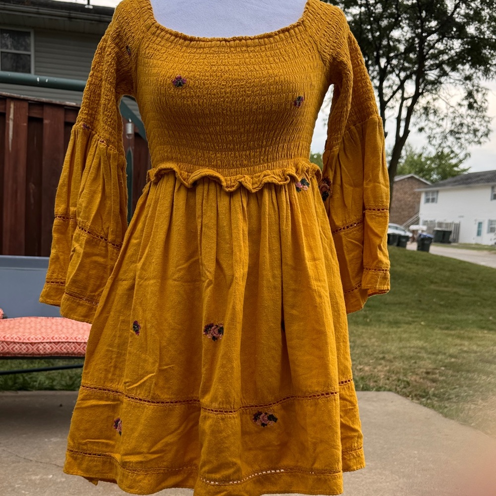 FP Movement by Free People Mustard Long Sleeve Dress